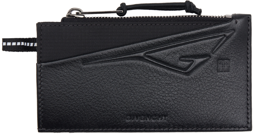 Shop Givenchy ブラック ジップカードケース In 001-black