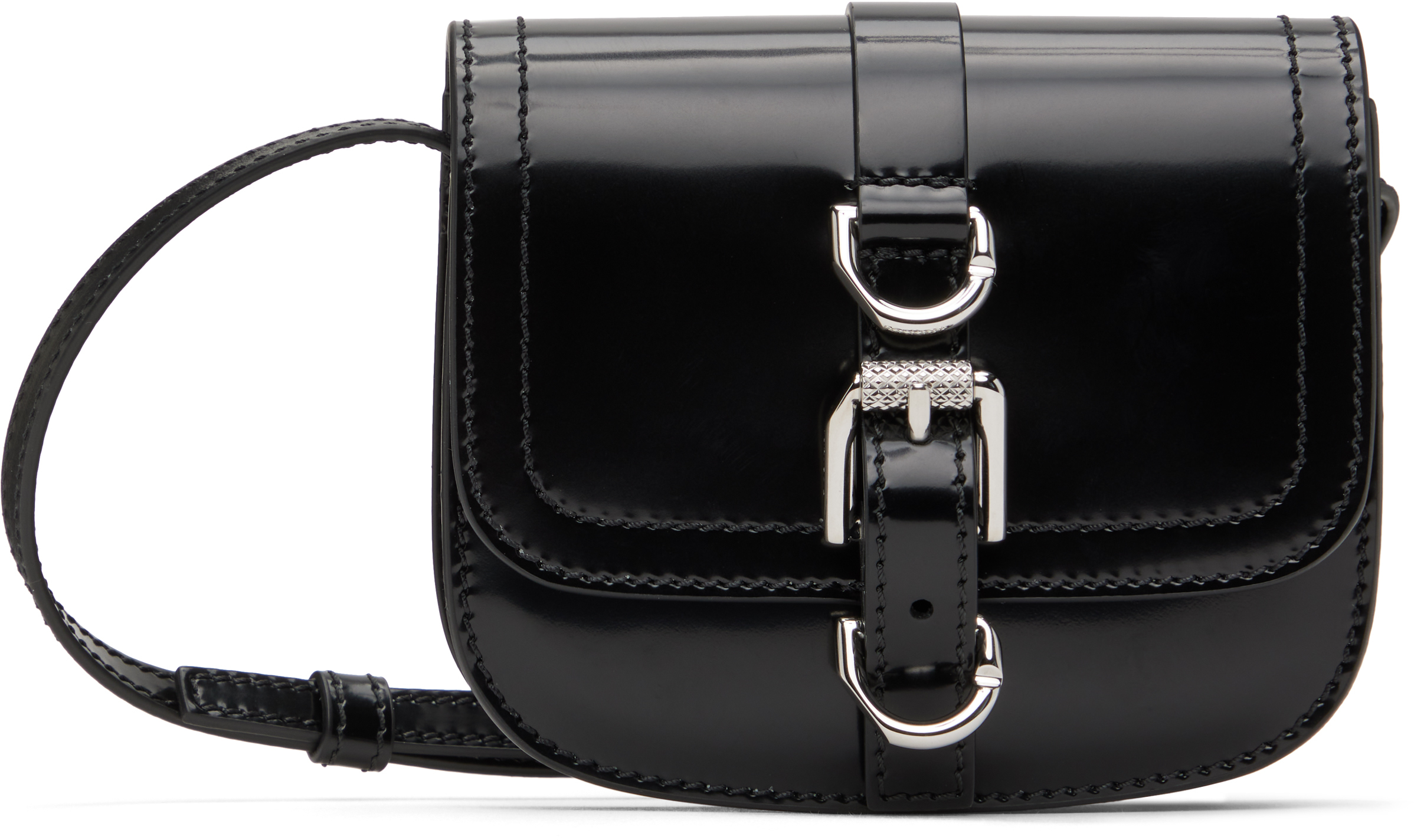 Shop Givenchy Black Voyou Neck Crossbody Bag In 001-black