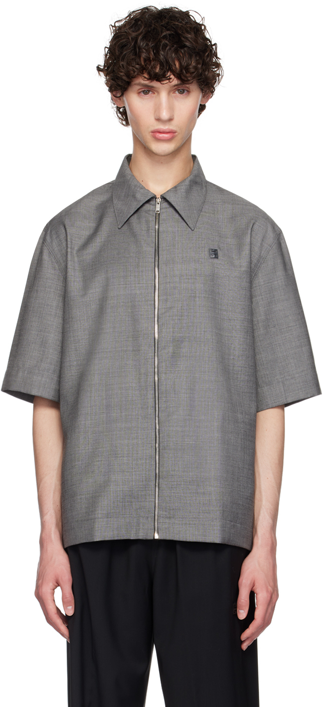 Shop Givenchy Gray 4g Shirt In 004-black/white