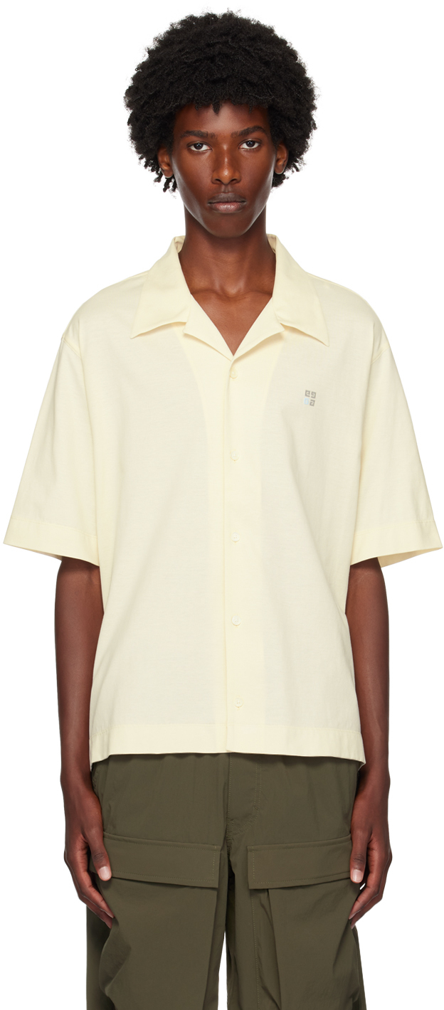 Shop Givenchy Off-white 4g Bowling Shirt In 105-ivory