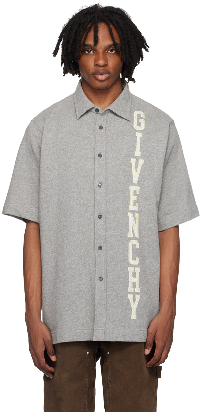 Shop Givenchy Gray College Shirt In 055-light Grey