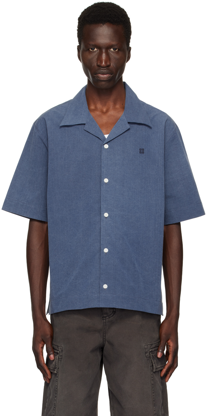 Shop Givenchy Blue Ozone Washed Shirt In 450-sky Blue