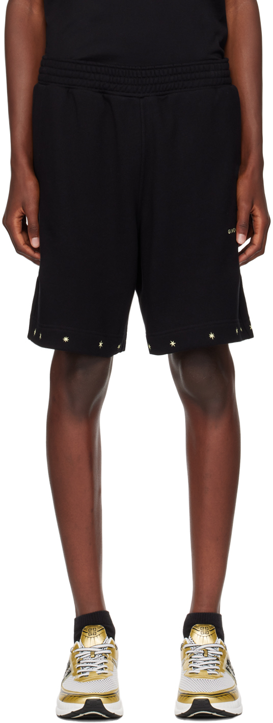 Shop Givenchy Black Stars Shorts In 001-black