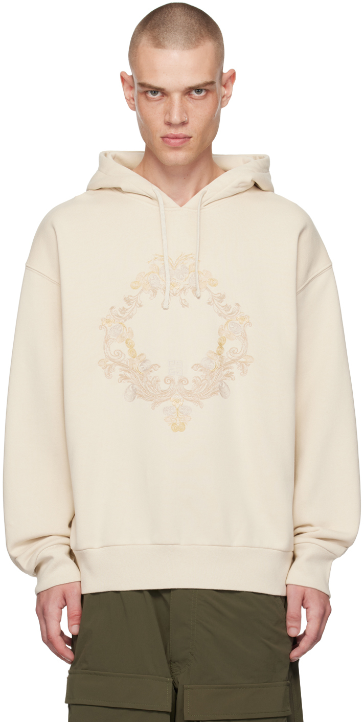 Shop Givenchy Beige Baroque Hoodie In 267-clay