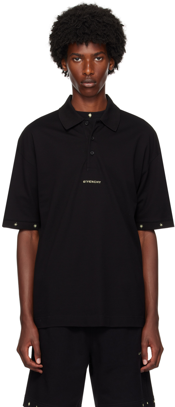 Shop Givenchy Black Stars Polo In 001-black