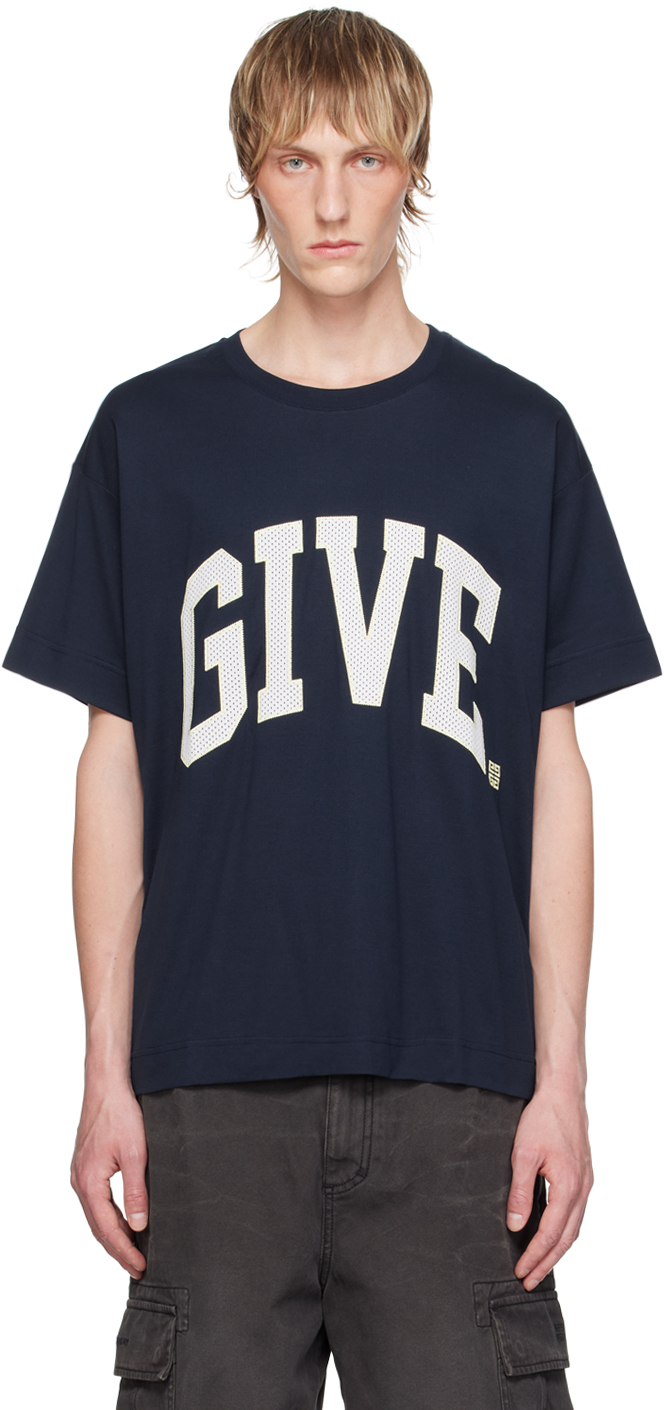 Shop Givenchy Blue Boxy Fit T-shirt In 420-medium Blue