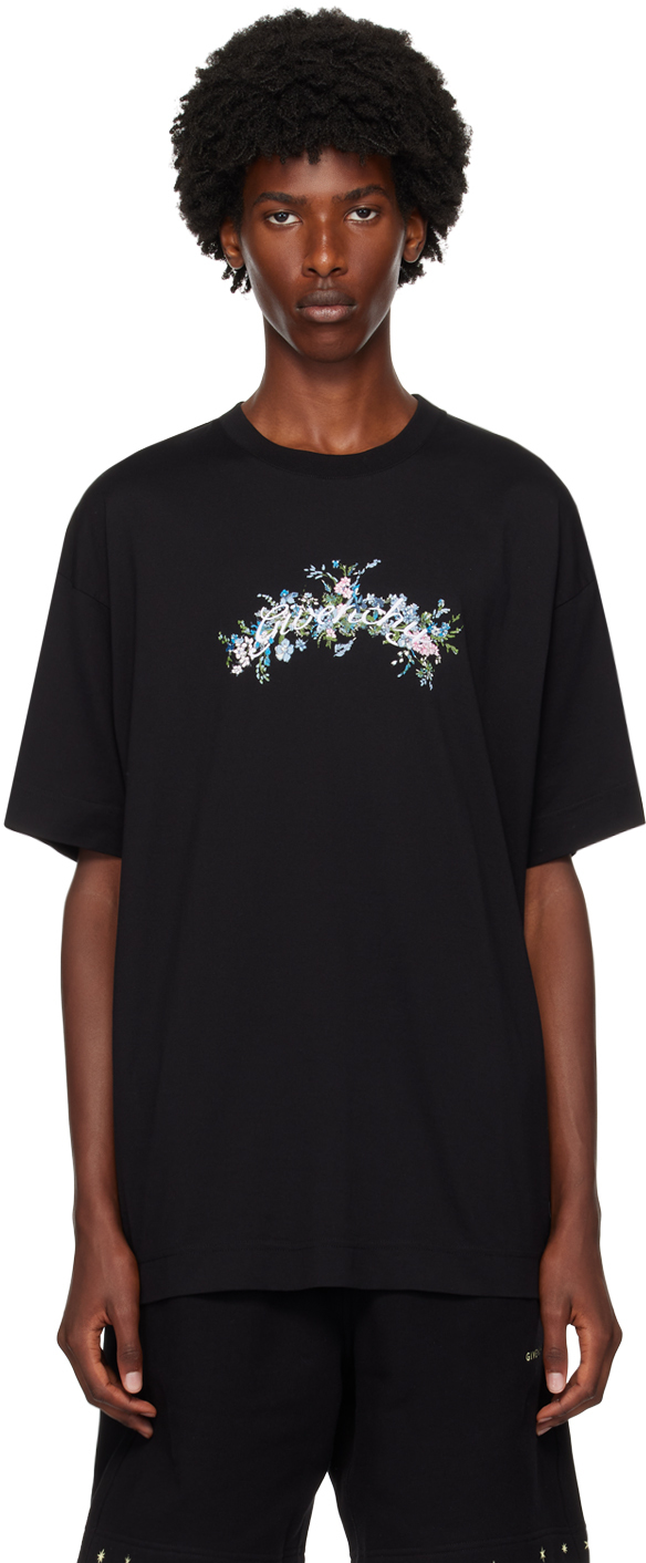 Black Floral Logo T-Shirt