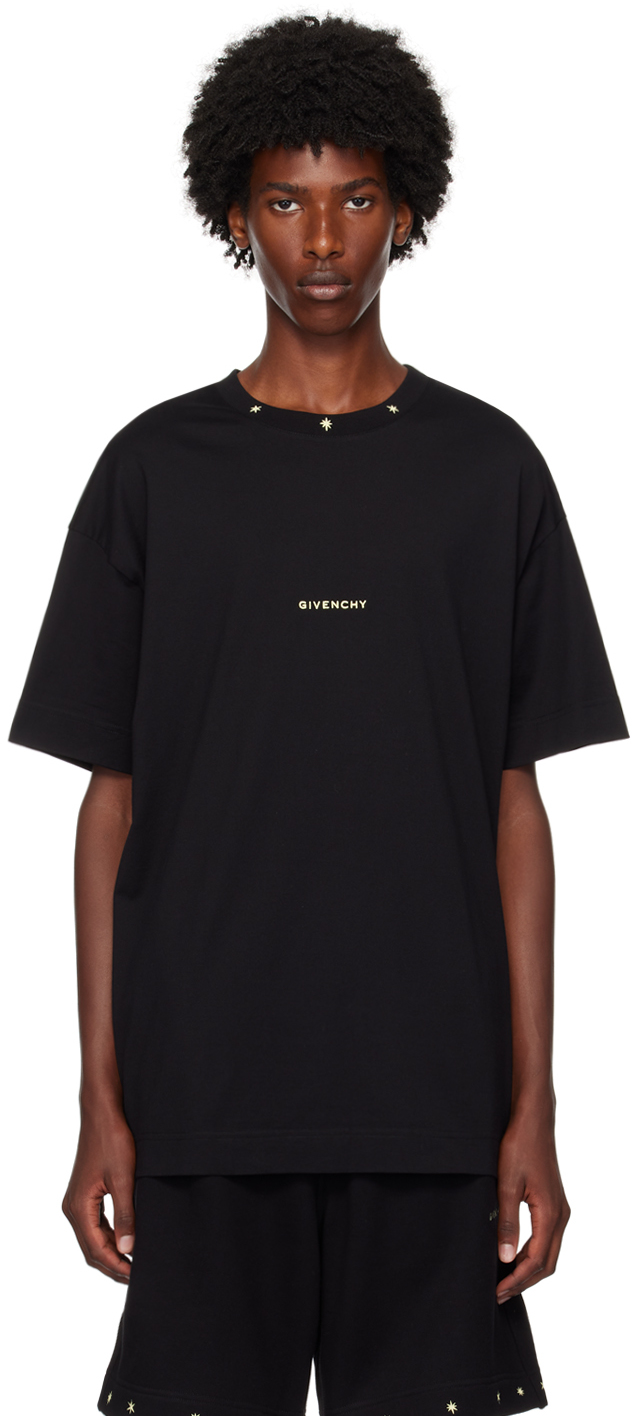 Shop Givenchy Black Stars T-shirt In 001-black