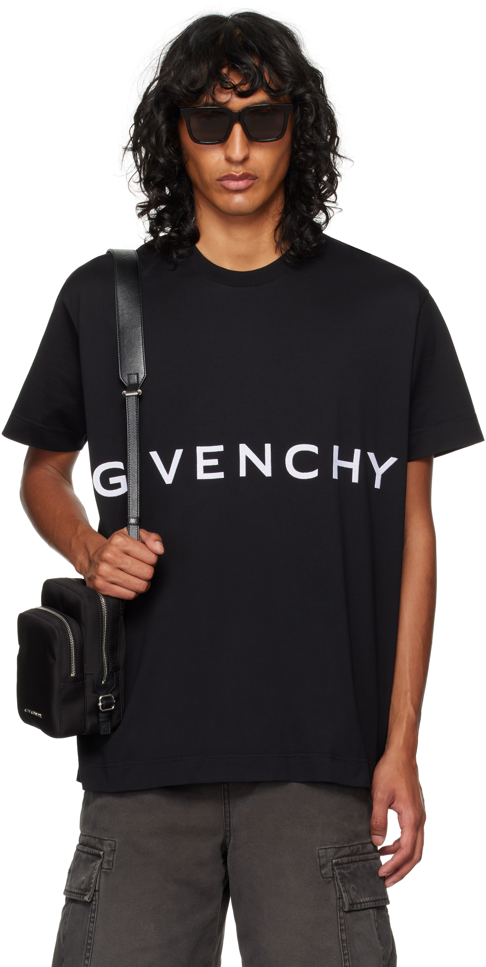 Shop Givenchy Black '' 4g Oversized T-shirt In 001-black