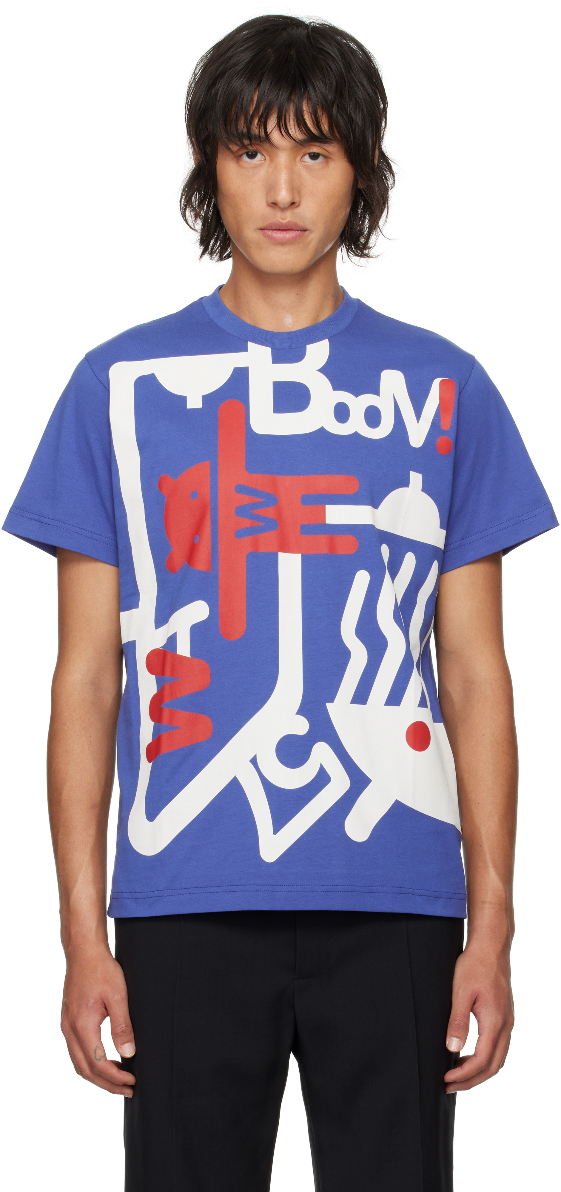 Shop Walter Van Beirendonck Blue Loving An Alien T-shirt In Cc28 Mazzarine Blue