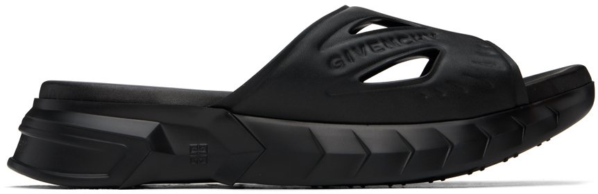 Shop Givenchy Black Marshmallow Slides In 001-black