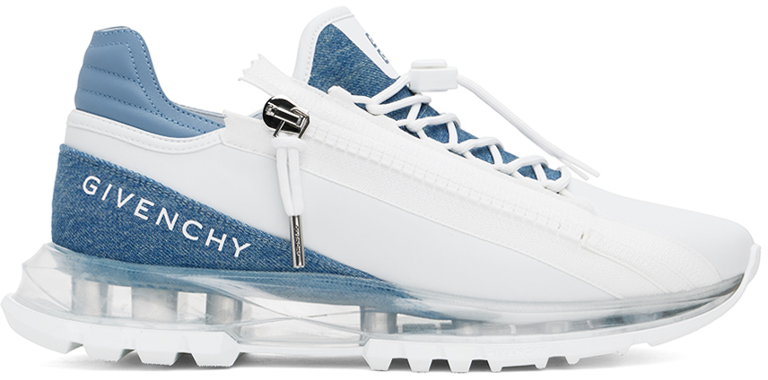 Shop Givenchy White & Blue Spectre Running Sneakers In 457-denim Blue