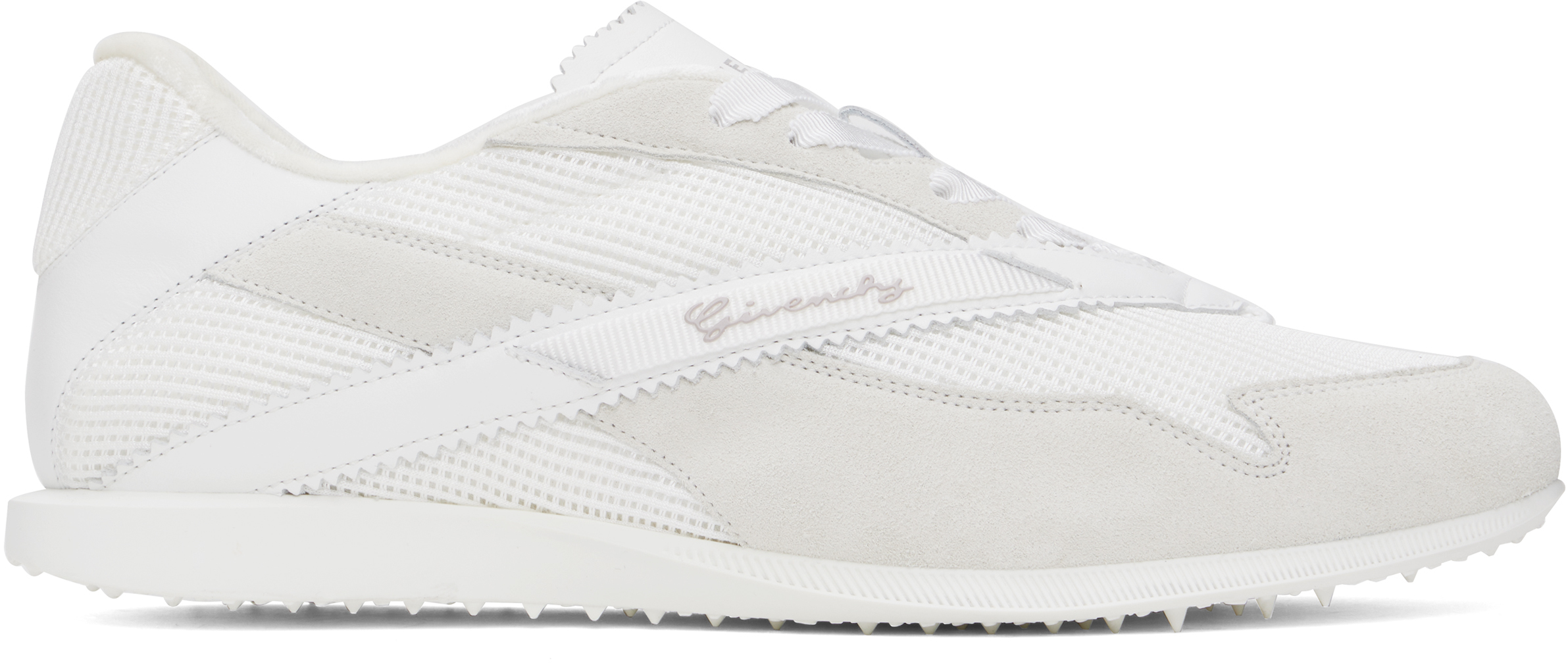 Shop Givenchy Off-white Mesh & Suede Sneakers In 100-white