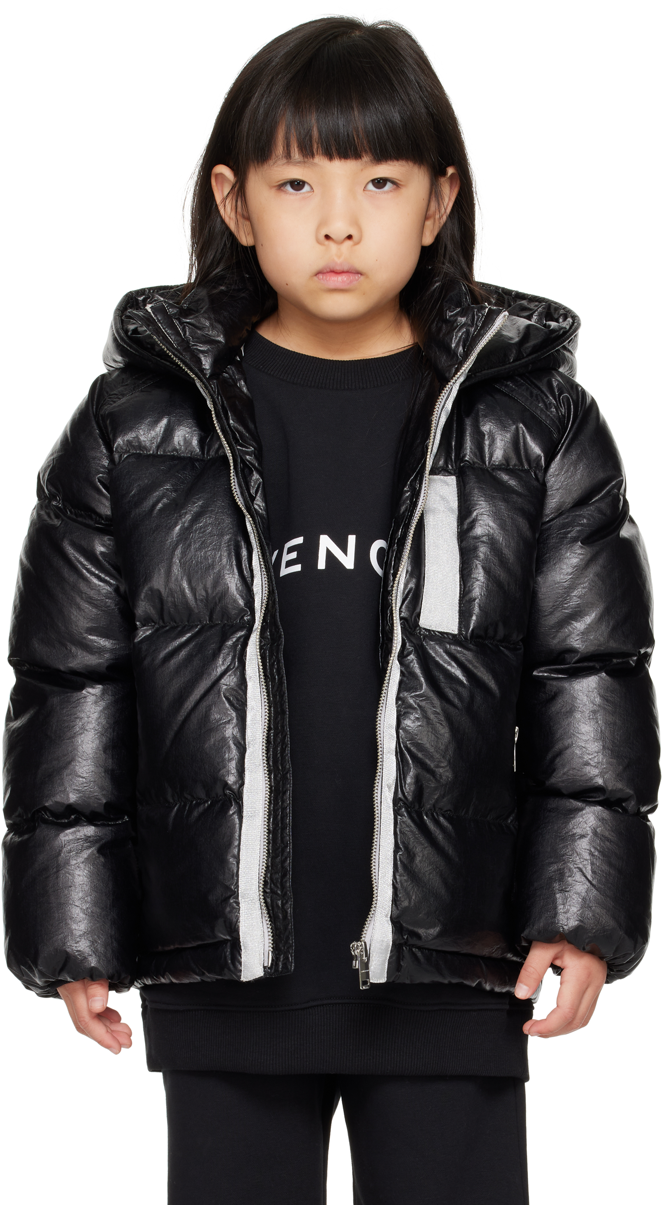 Givenchy Kids Black Puffer Down Jacket In 09b Black