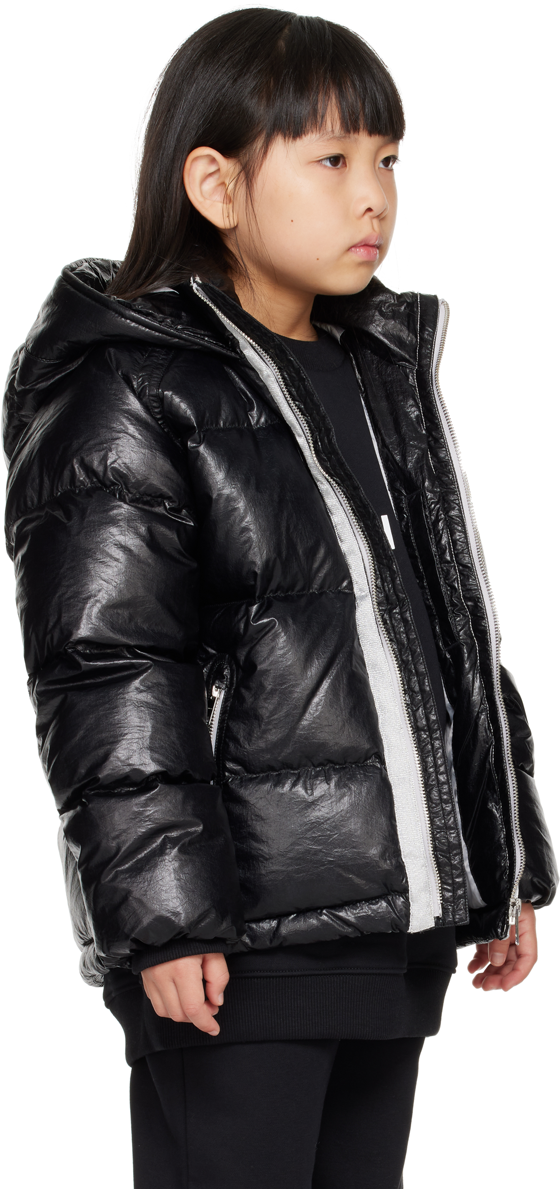 Givenchy Kids Black Puffer Down Jacket In 09b Black