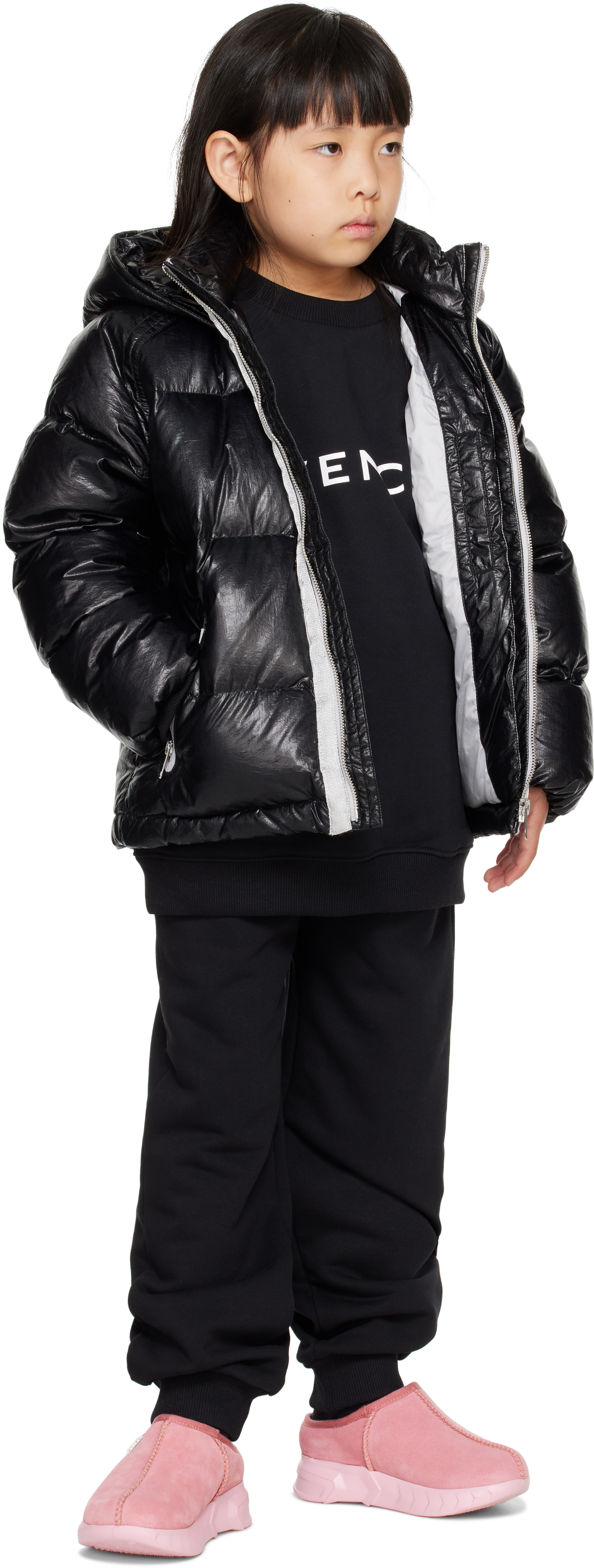 Givenchy Kids Black Puffer Down Jacket In 09b Black