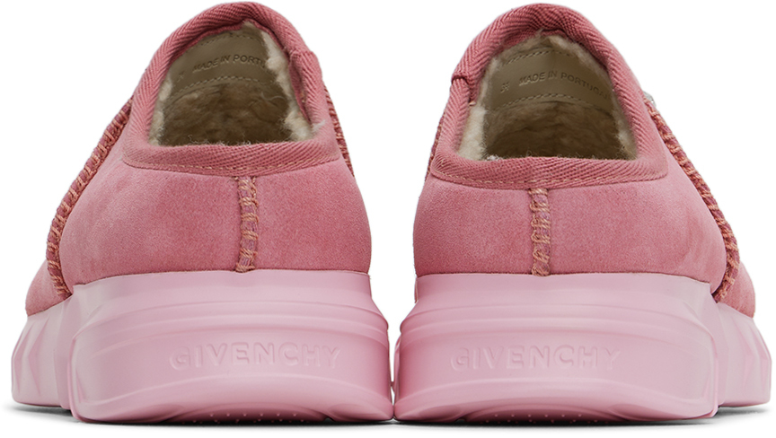 Givenchy Kids Pink Shearling Mules In Marshmallow