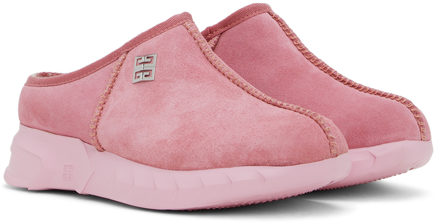 Givenchy Kids Pink Shearling Mules In Marshmallow