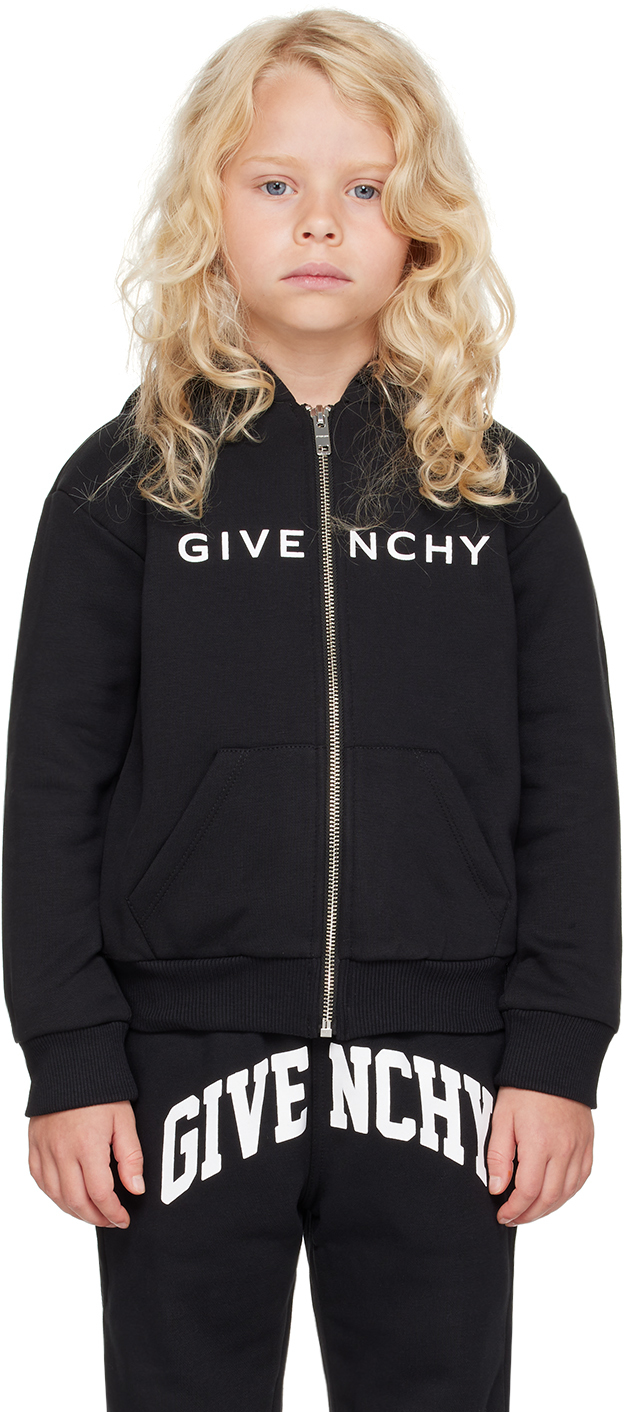 Kids Black Printed Logo Hoodie by Givenchy SSENSE Canada