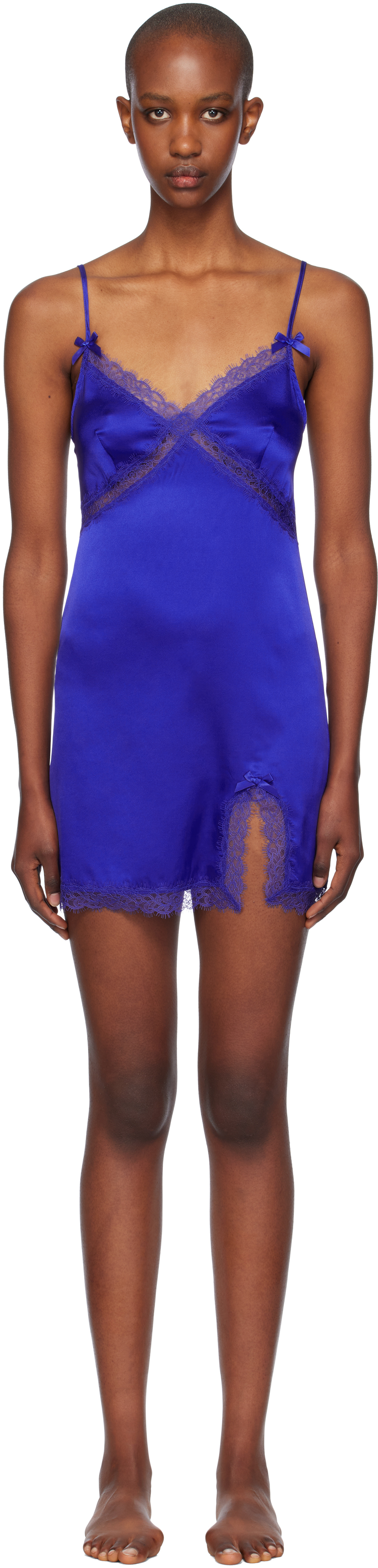 Shop Agent Provocateur Blue Gisele Short Slip In 430000 Cobalt