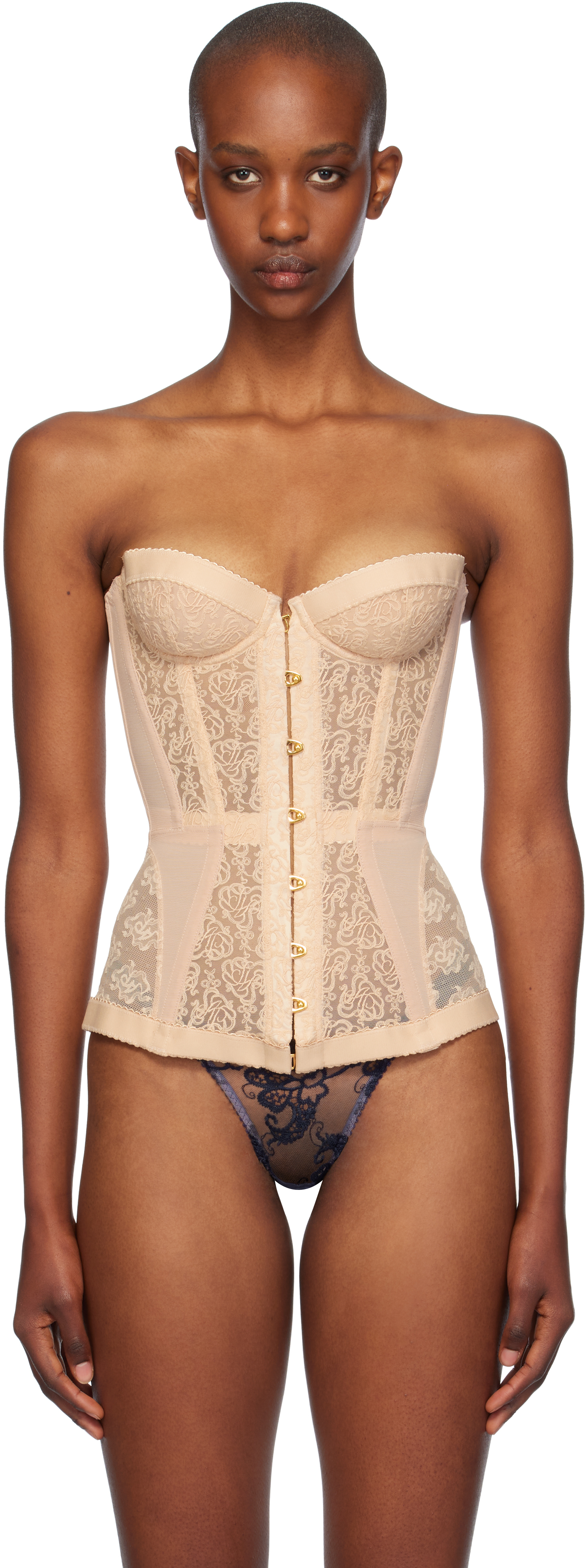 Shop Agent Provocateur Beige Mercy Corset In 691001 Blush