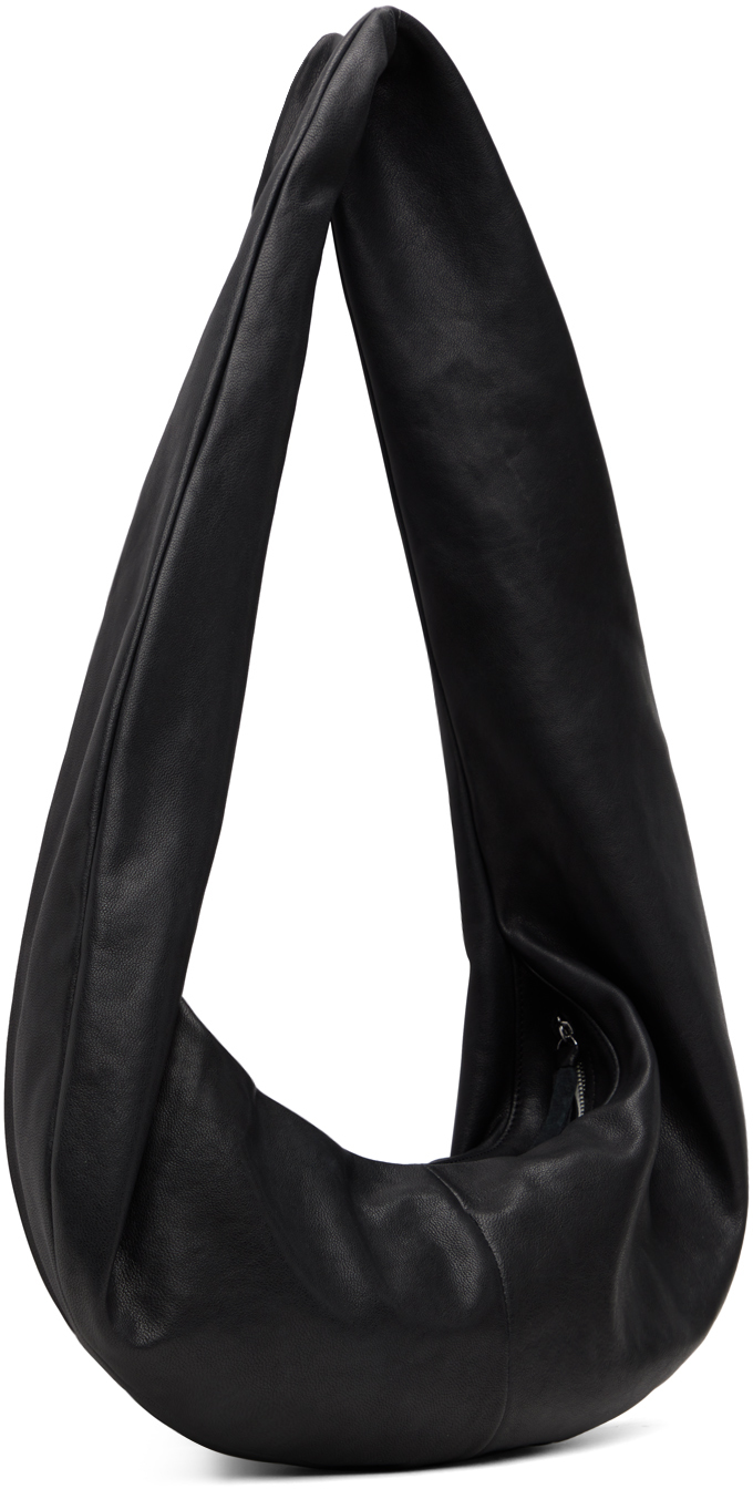 Gabriela Coll Garments Black No.297 Small Crossed Leather Bag