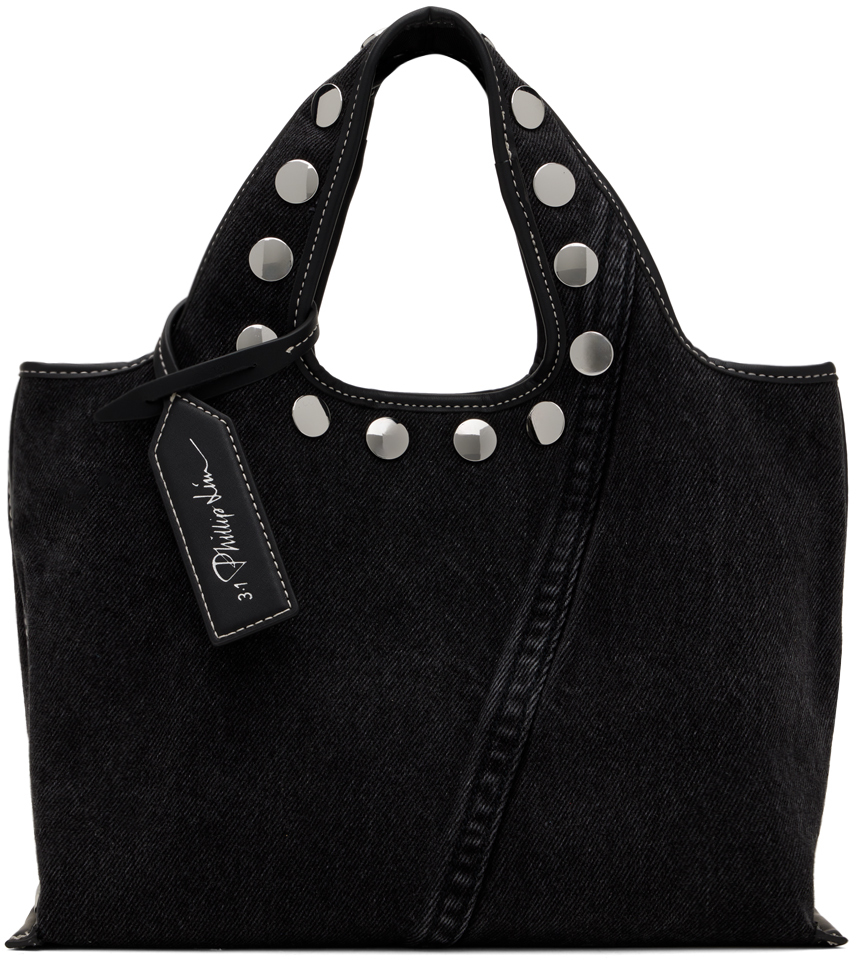 Black Denim Mini Market Tote