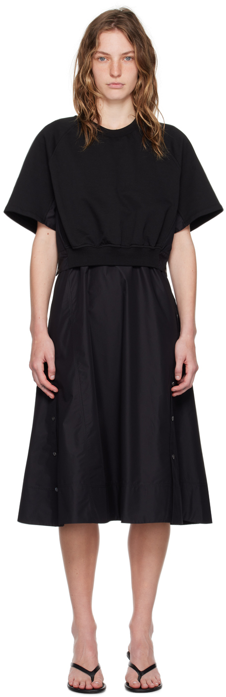 Black Combo Midi Dress