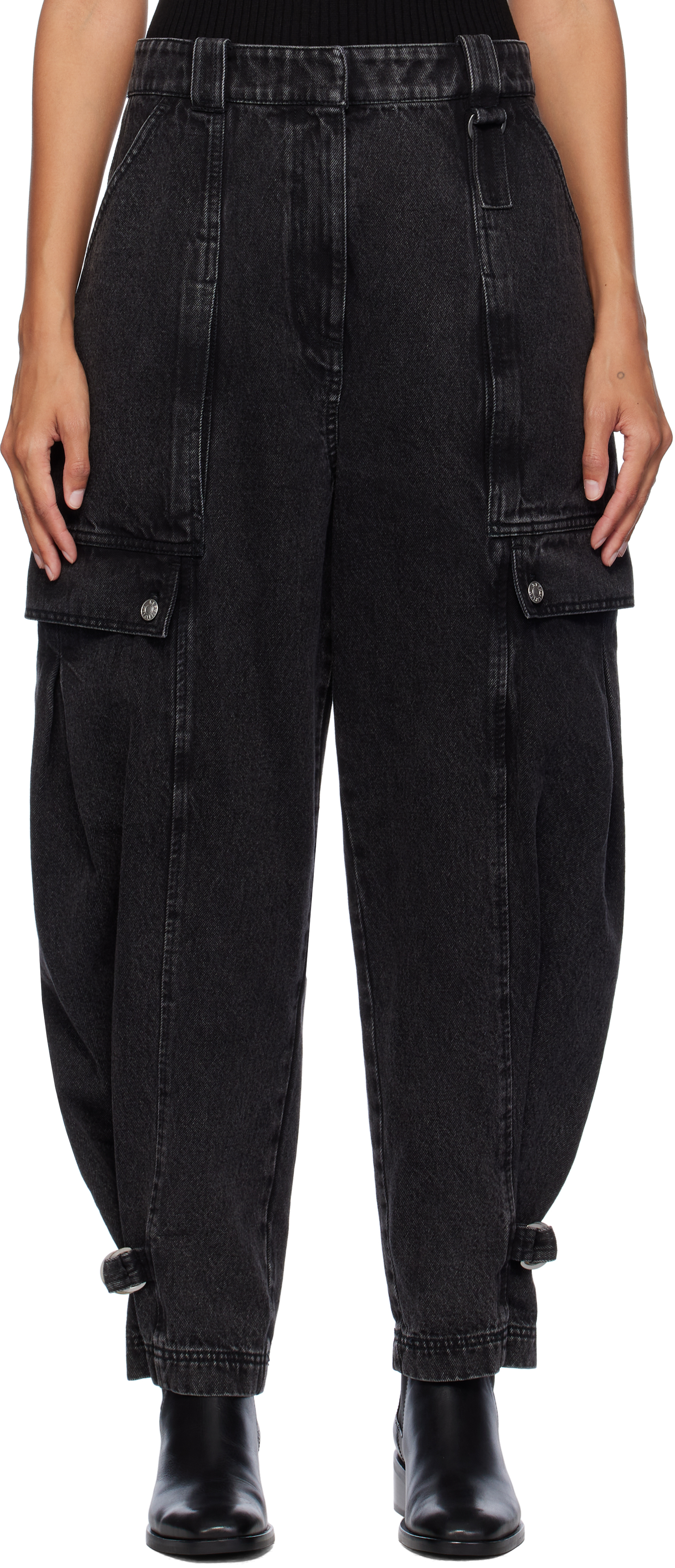 Black Cargo Jeans