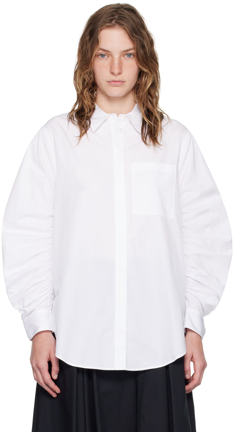 White Gathered Shirt