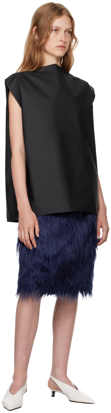 LII STUDIO SSENSE EXCLUSIVE NAVY & BLACK BLOCKED MIDI SKIRT 