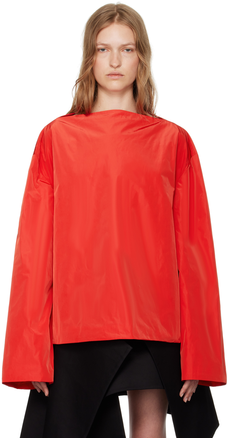 Shop Lii Studio Ssense Exclusive Red Back Slit Blouse