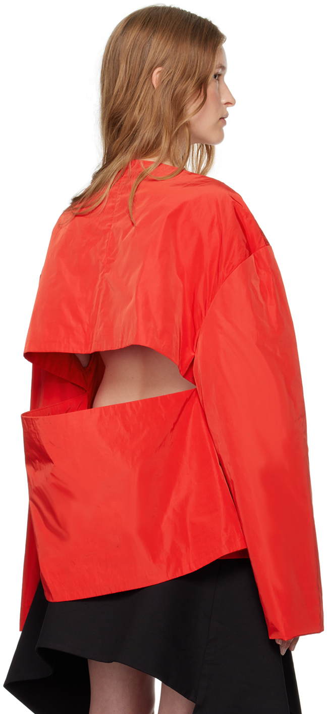 LII STUDIO SSENSE EXCLUSIVE RED BACK SLIT BLOUSE 