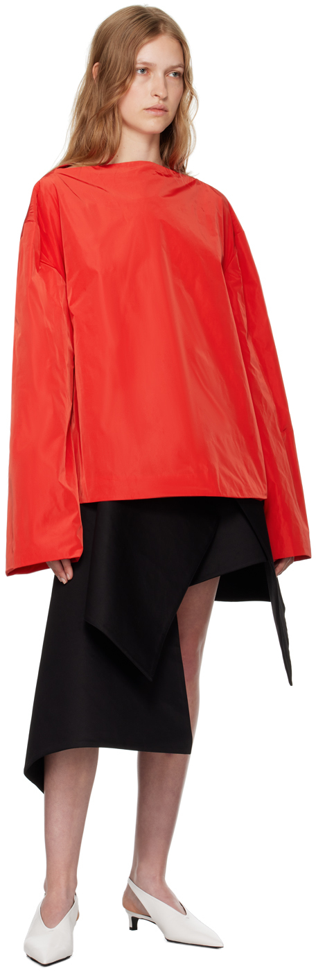 LII STUDIO SSENSE EXCLUSIVE RED BACK SLIT BLOUSE 