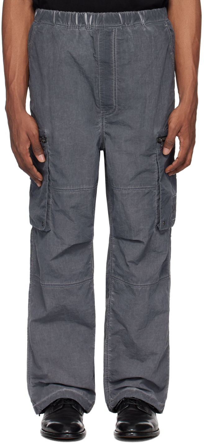 Izzue: Gray Garment-Dyed Cargo Pants | SSENSE