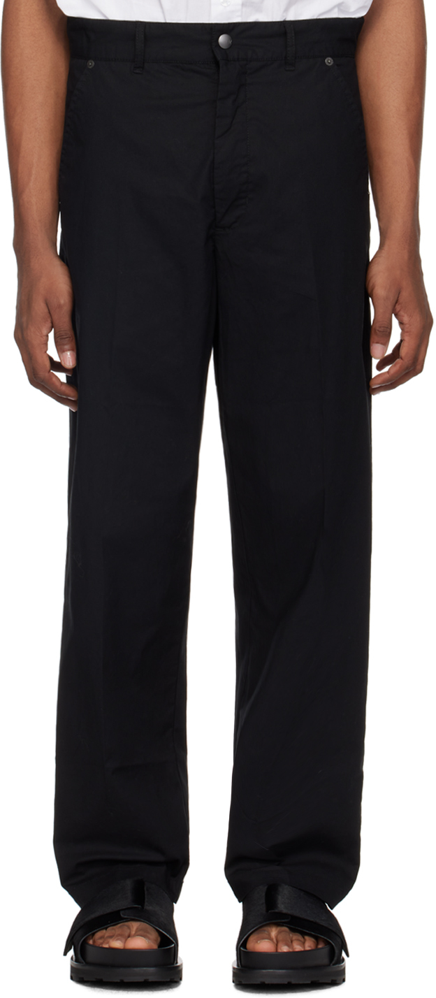 Shop Izzue Black Loose-fit Trousers In Bkx