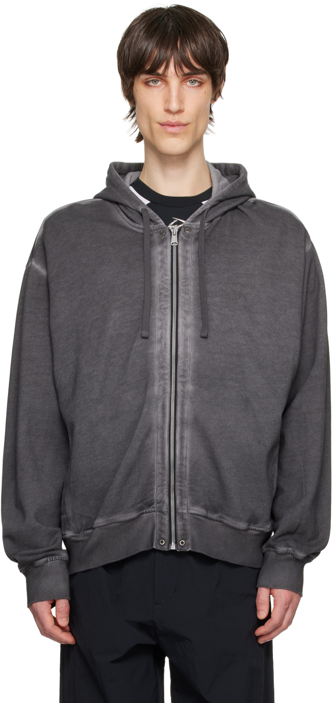 Izzue Gray Cold Dye Hoodie In Ccx