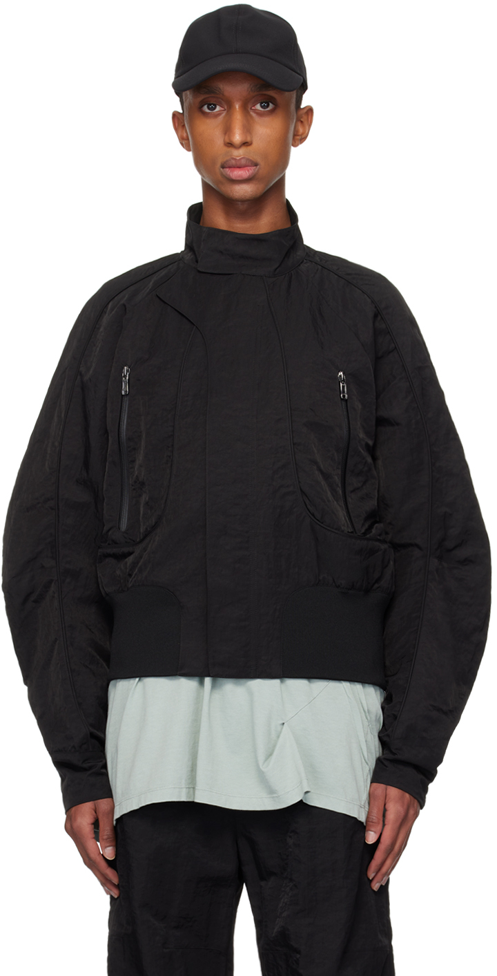 Shop A. A. Spectrum Black Speedway Shell Bomber Jacket In Black Cloud