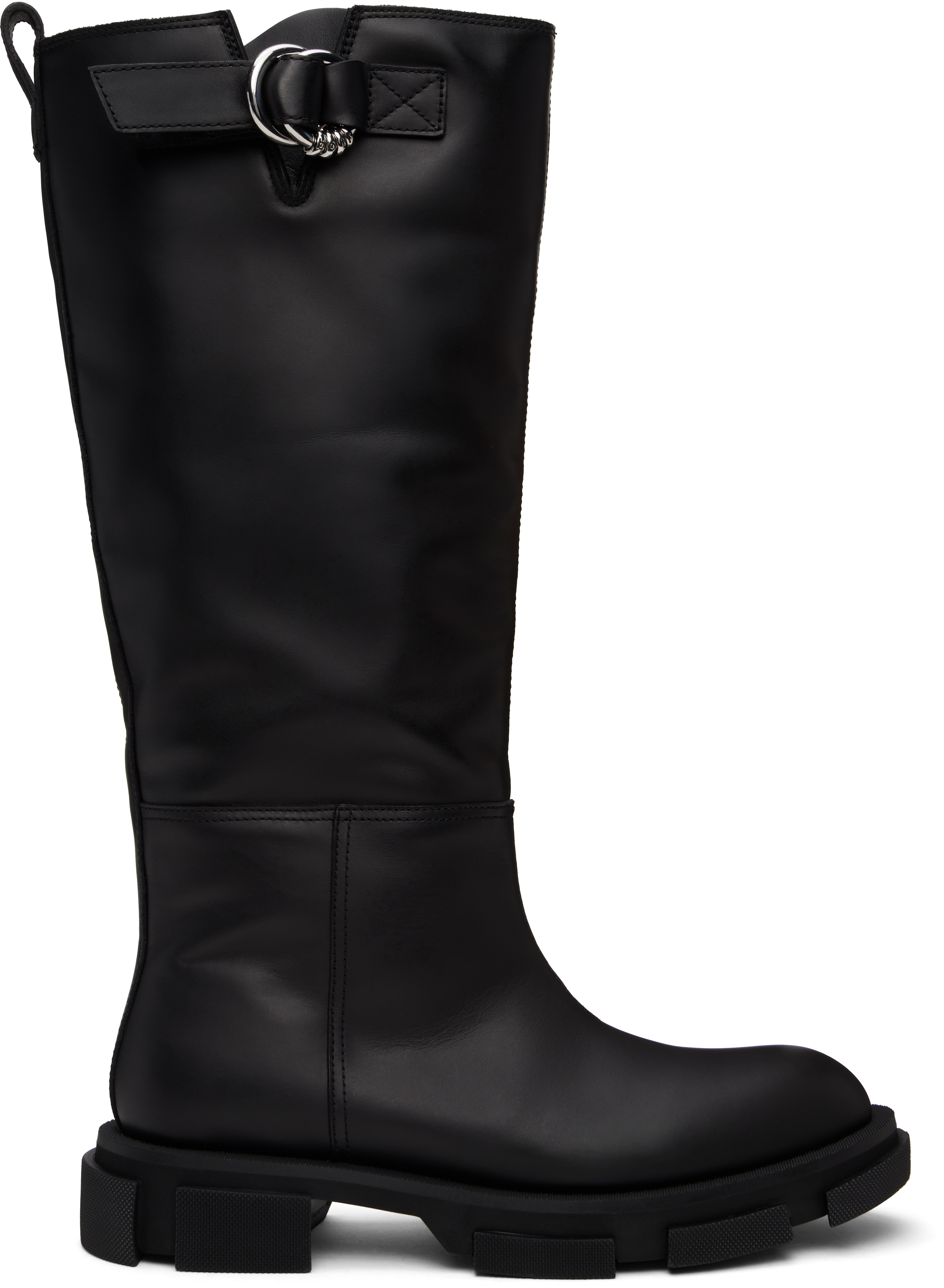 Shop Both Black Gao Pierced Knee Boots