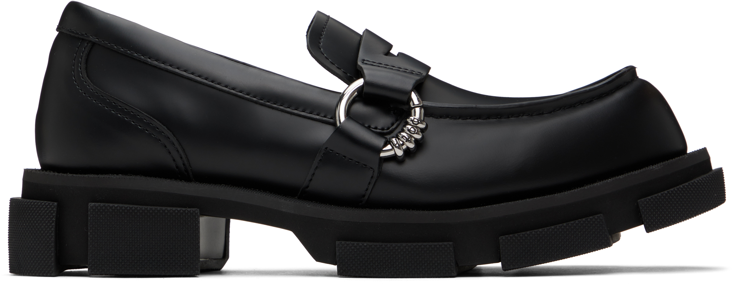 Shop Both Black Gao Pierced Loafers