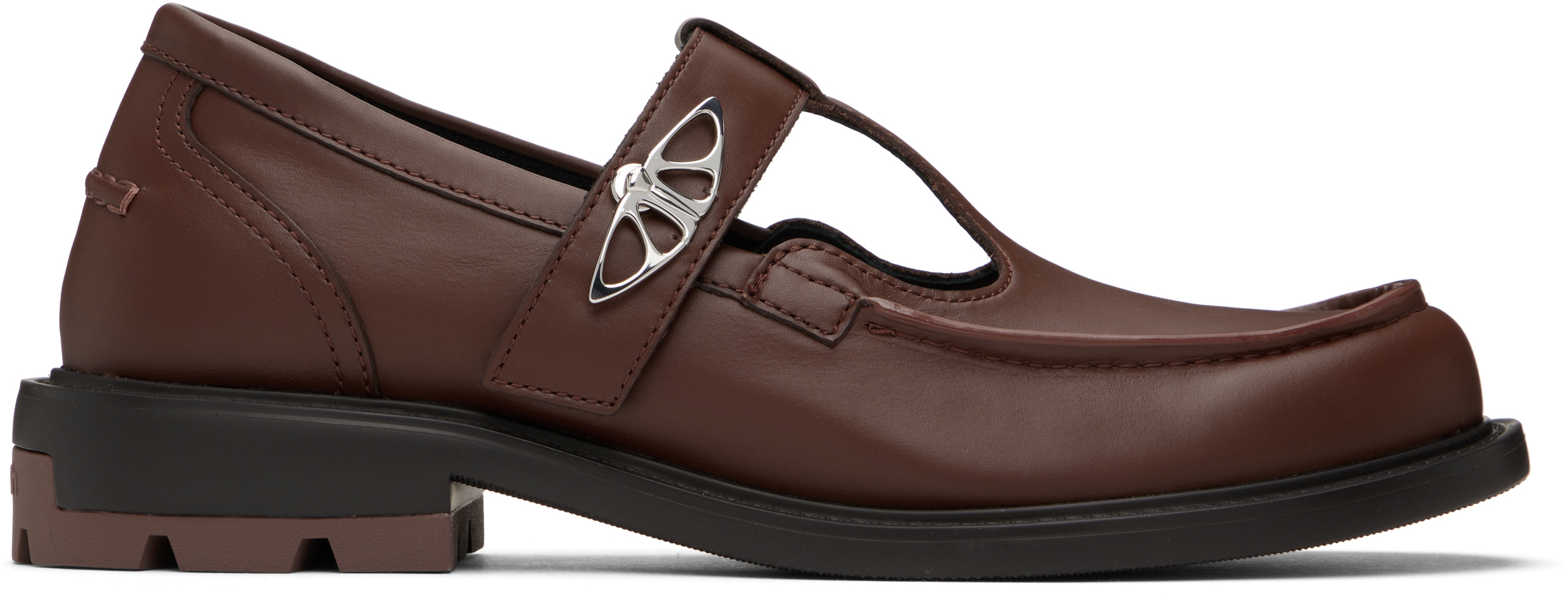 Shop Both Brown Re:re T-bar Mary Jane Loafers