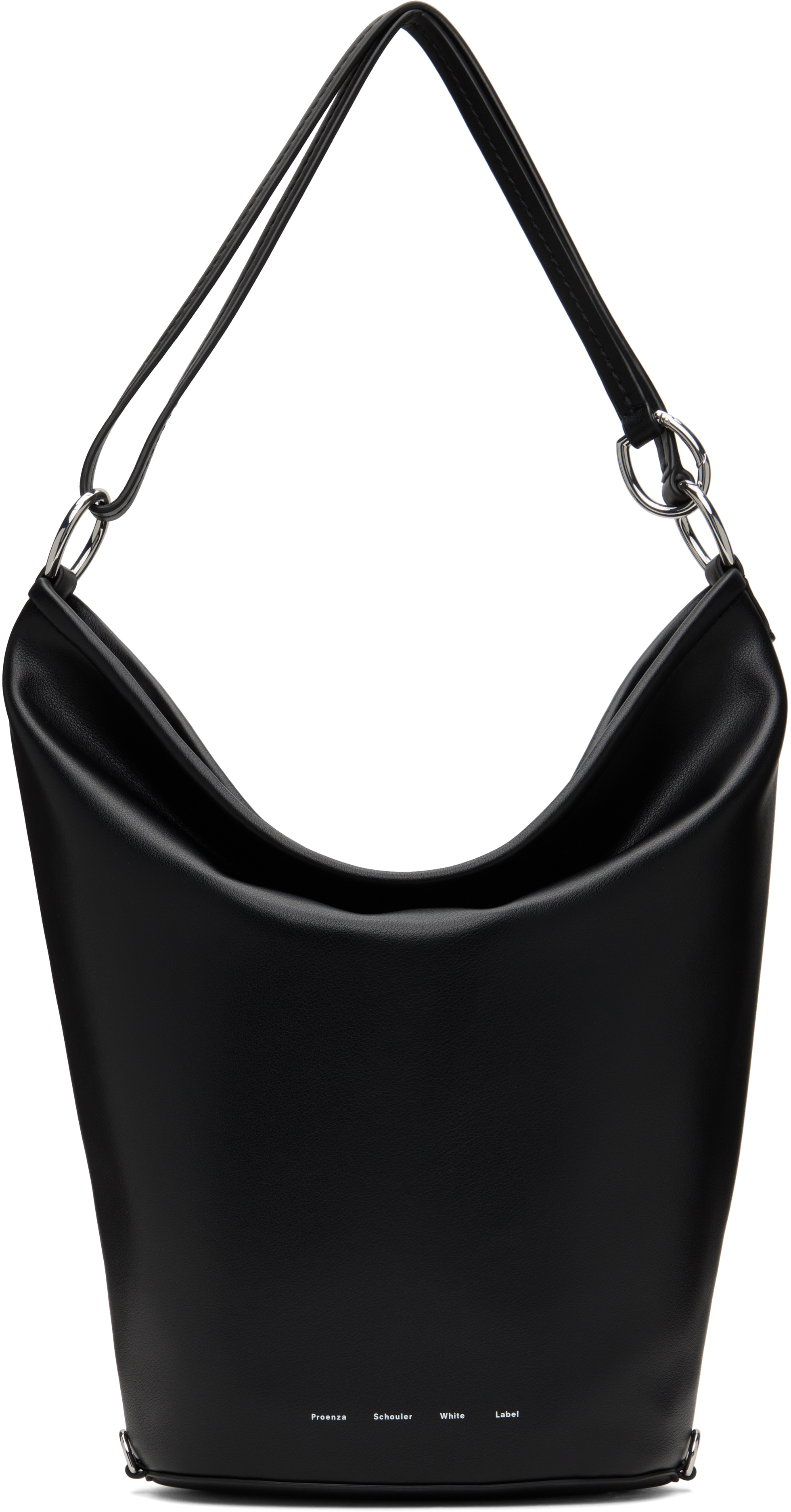 Proenza Schouler Black  White Label Leather Spring Bucket Bag In 001 Black