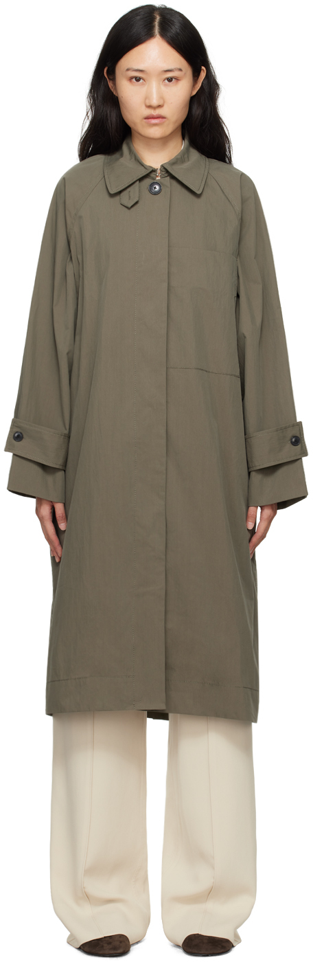 Shop Proenza Schouler Khaki  White Label Clark Trench Coat In 260 Khaki