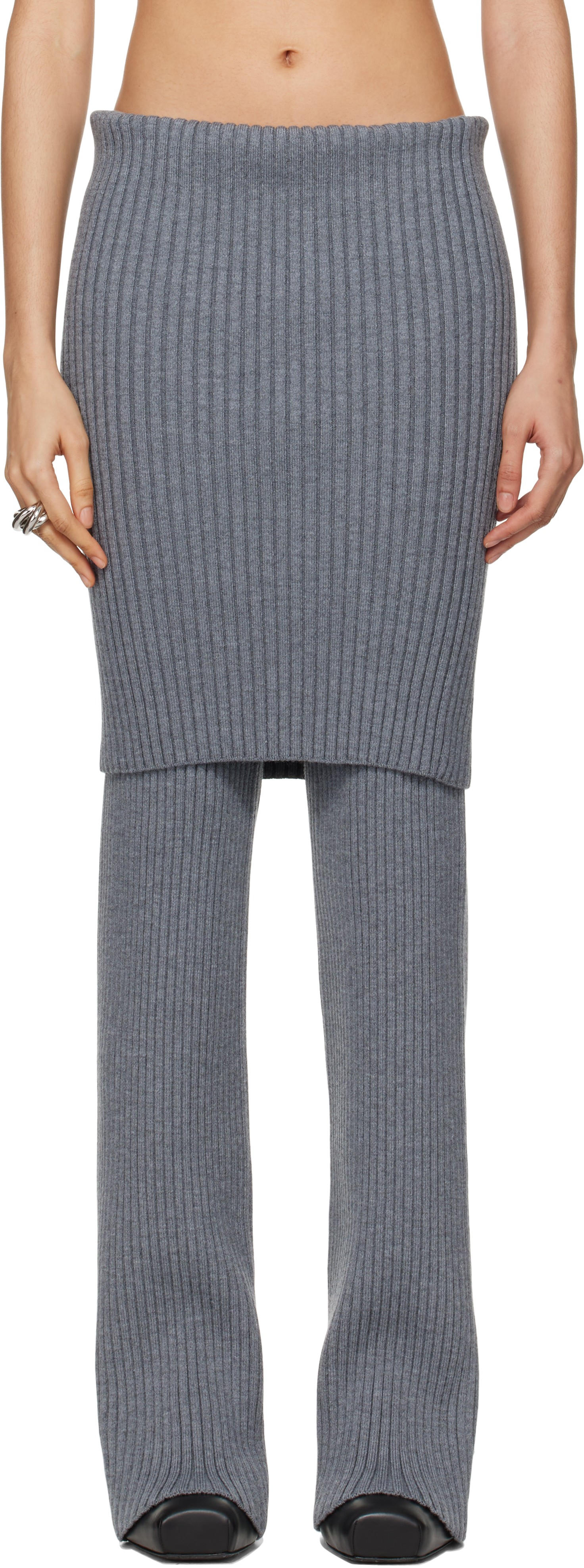 Gray Warm-Up Rib Lounge Pants