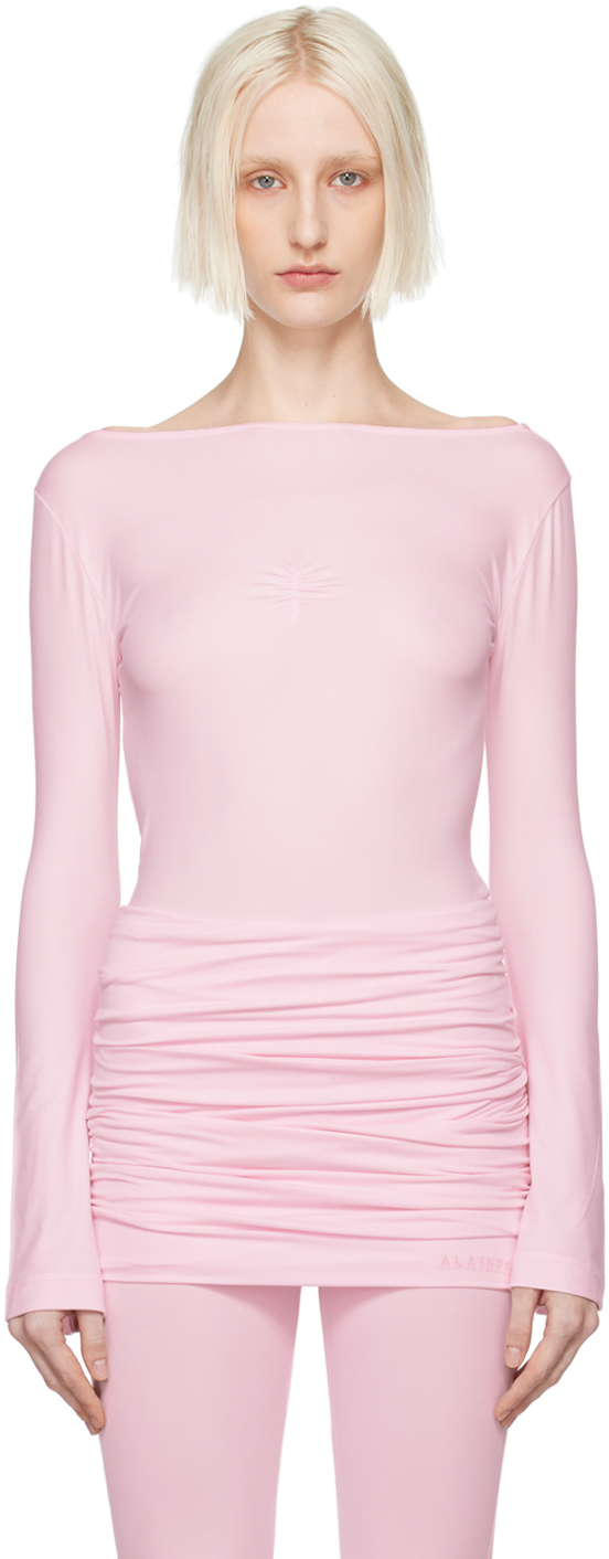 Shop Alainpaul Pink Minimal Justaucorps T-shirt