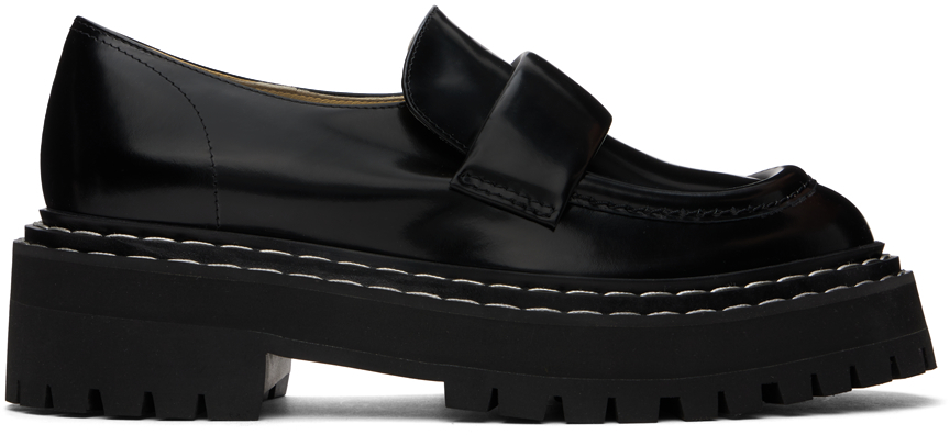 Shop Proenza Schouler Black Lug Sole Loafers In 20070 Black