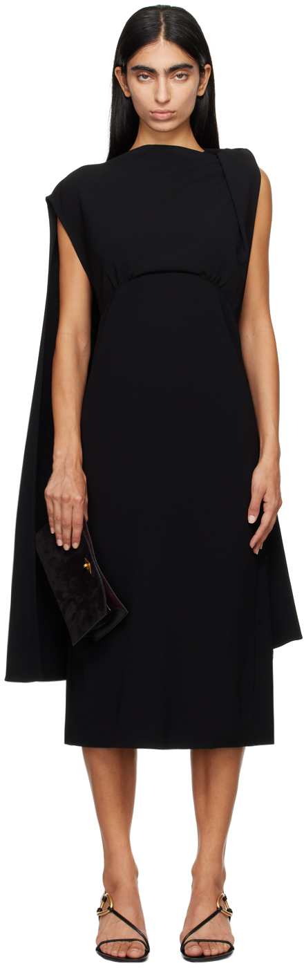 proenza schouler black maude midi dress