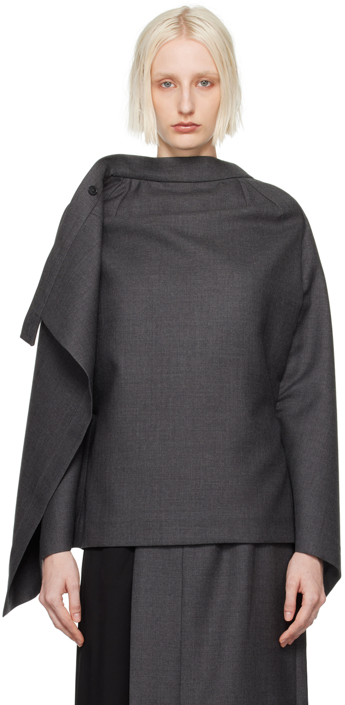 alainpaul black & gray open tailored skirt top