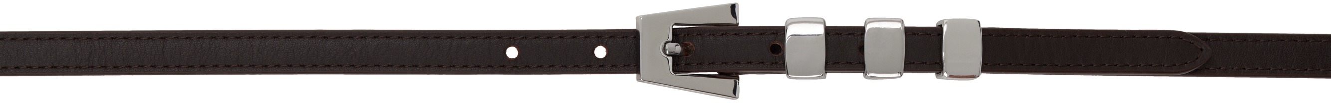 Shop By Far Brown Vic Nappa Leather Belt In Br023 Tabac