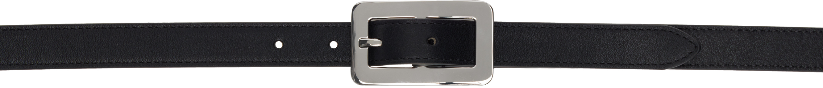 Shop By Far Black Quadro Nappa Leather Belt In Bk001 Black